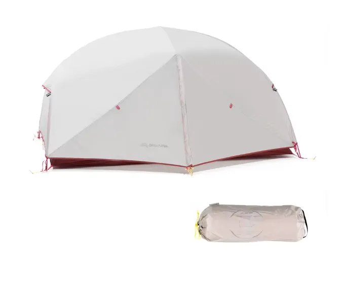 2 Person Ultralight Camping Tent 20D 380T Nylon Double Layer Waterproof Backpacking Tent for Hiking Travel with Free Mat