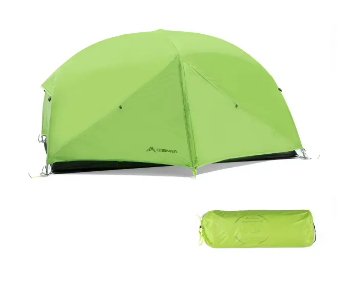 2 Person Ultralight Camping Tent 20D 380T Nylon Double Layer Waterproof Backpacking Tent for Hiking Travel with Free Mat