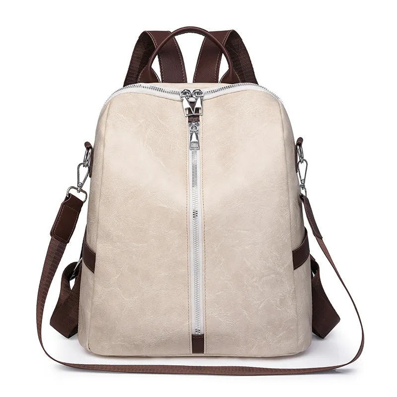2025 Simple retro fashion texture backpack New Popular trade multi-functional commuter women's bag multi-purpose versatile casual shoulder