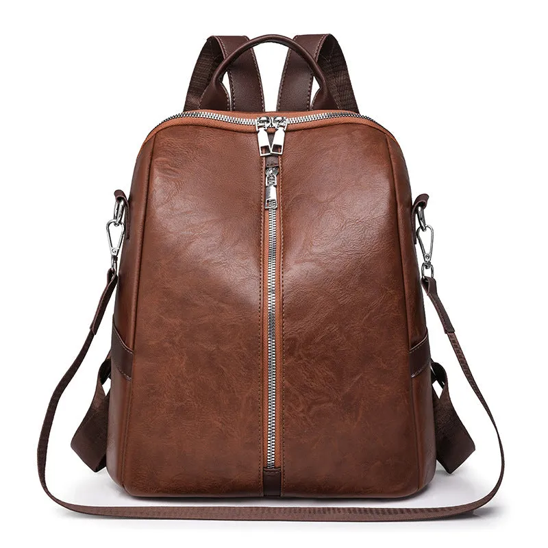 2025 Simple retro fashion texture backpack New Popular trade multi-functional commuter women's bag multi-purpose versatile casual shoulder