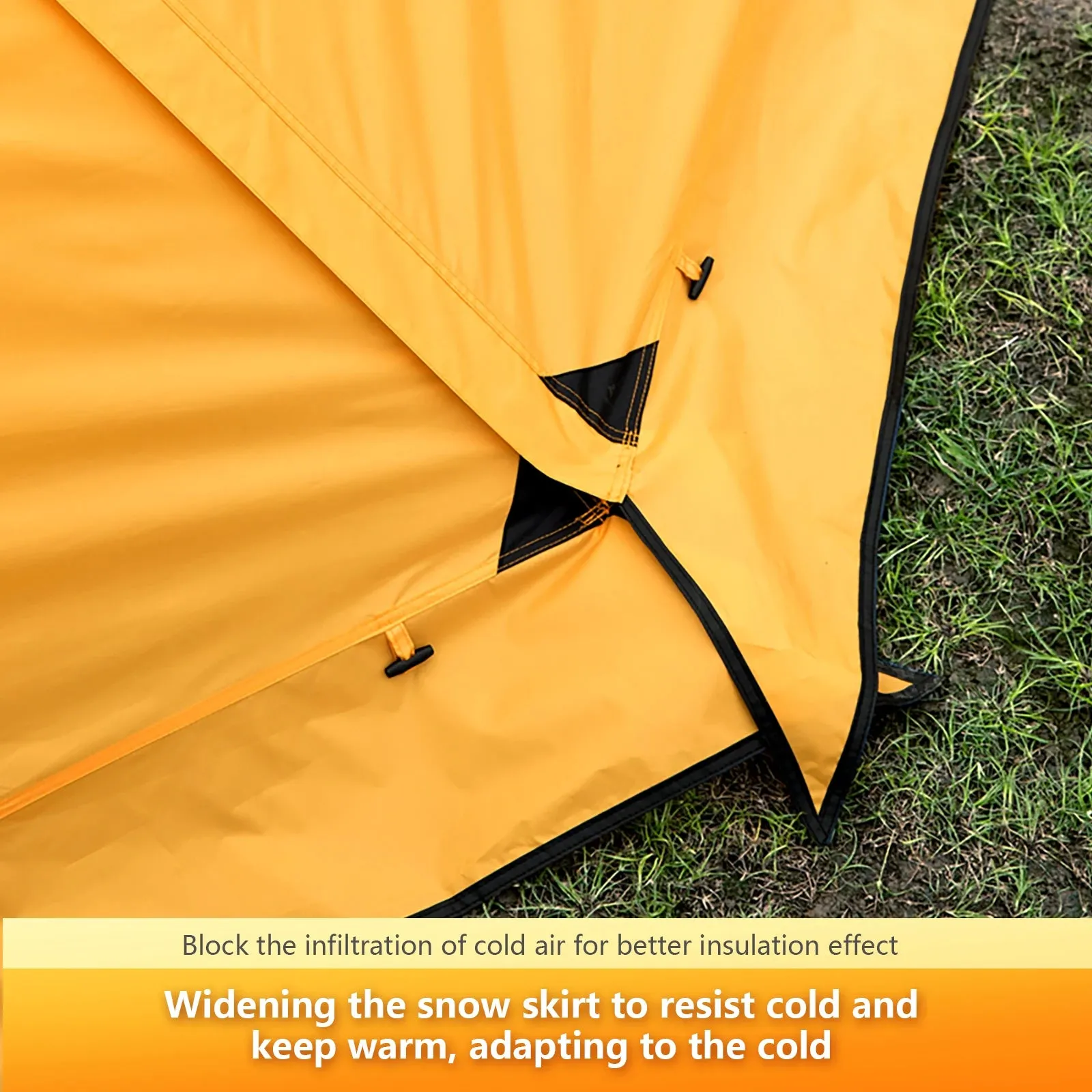 4 Season Camping Tent with Snow Skirt 2 Person Double Layer Aluminum Pole Tent for Outdoor Backpack Picnic Hiking