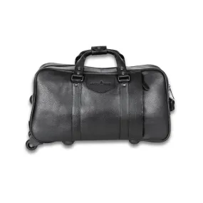 Black Leather Trolley Travelbag