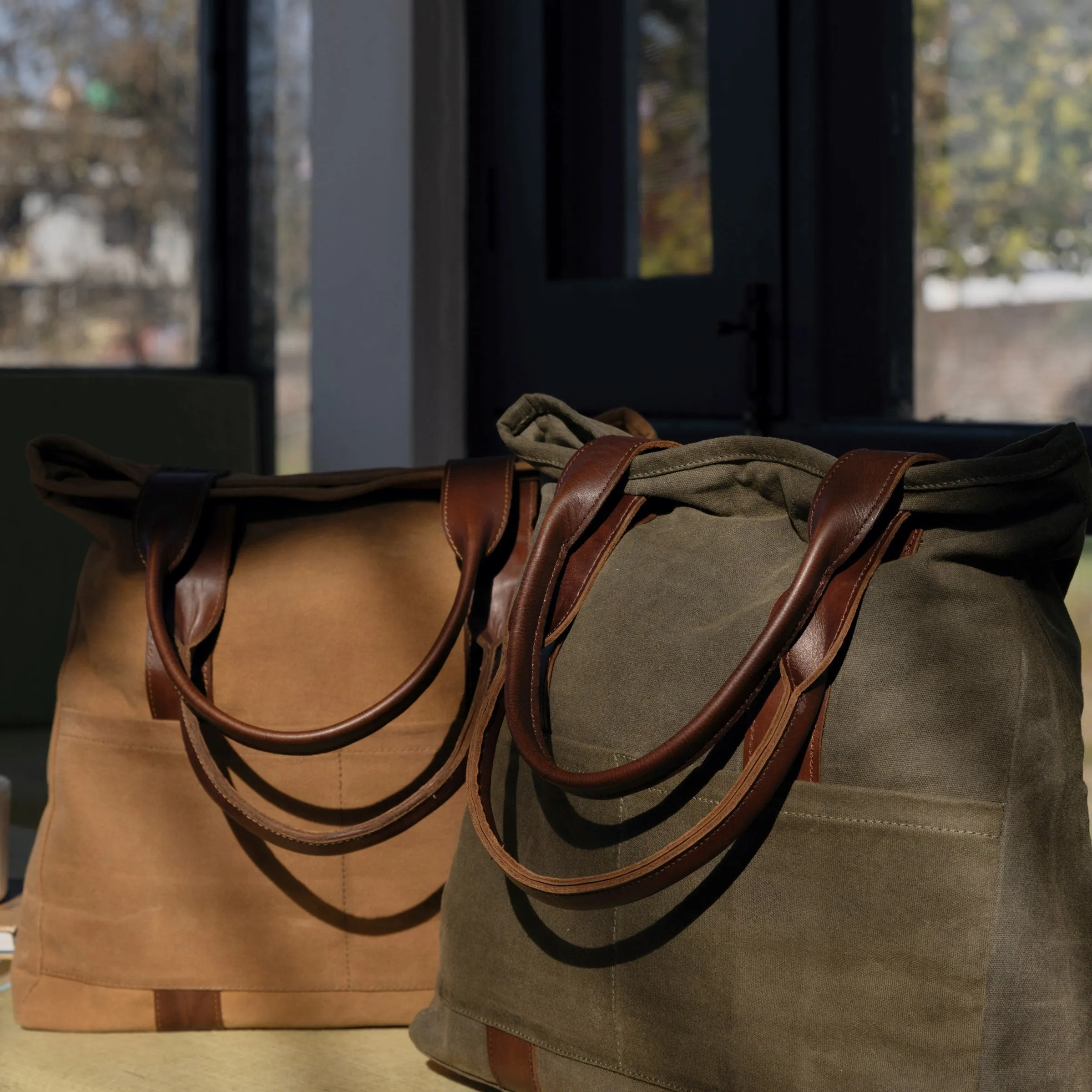 Brown Women Tote Bag | Waxed Canvas
