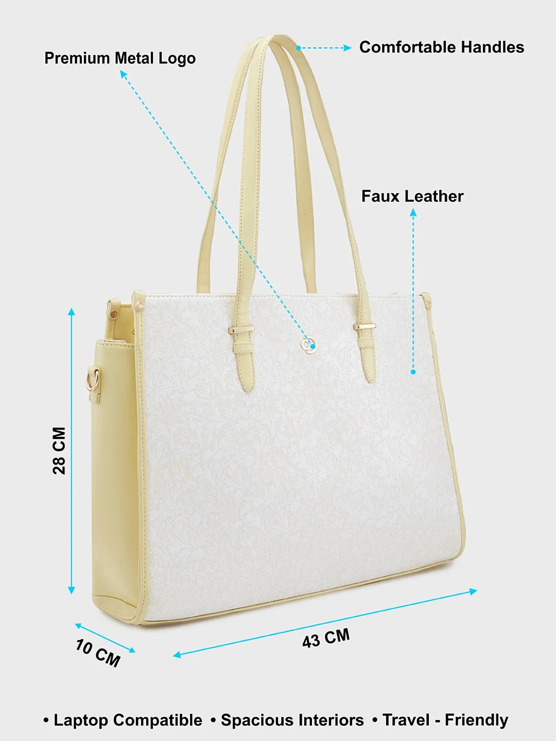 Caprese Aurora Laptop Tote Large Yellow