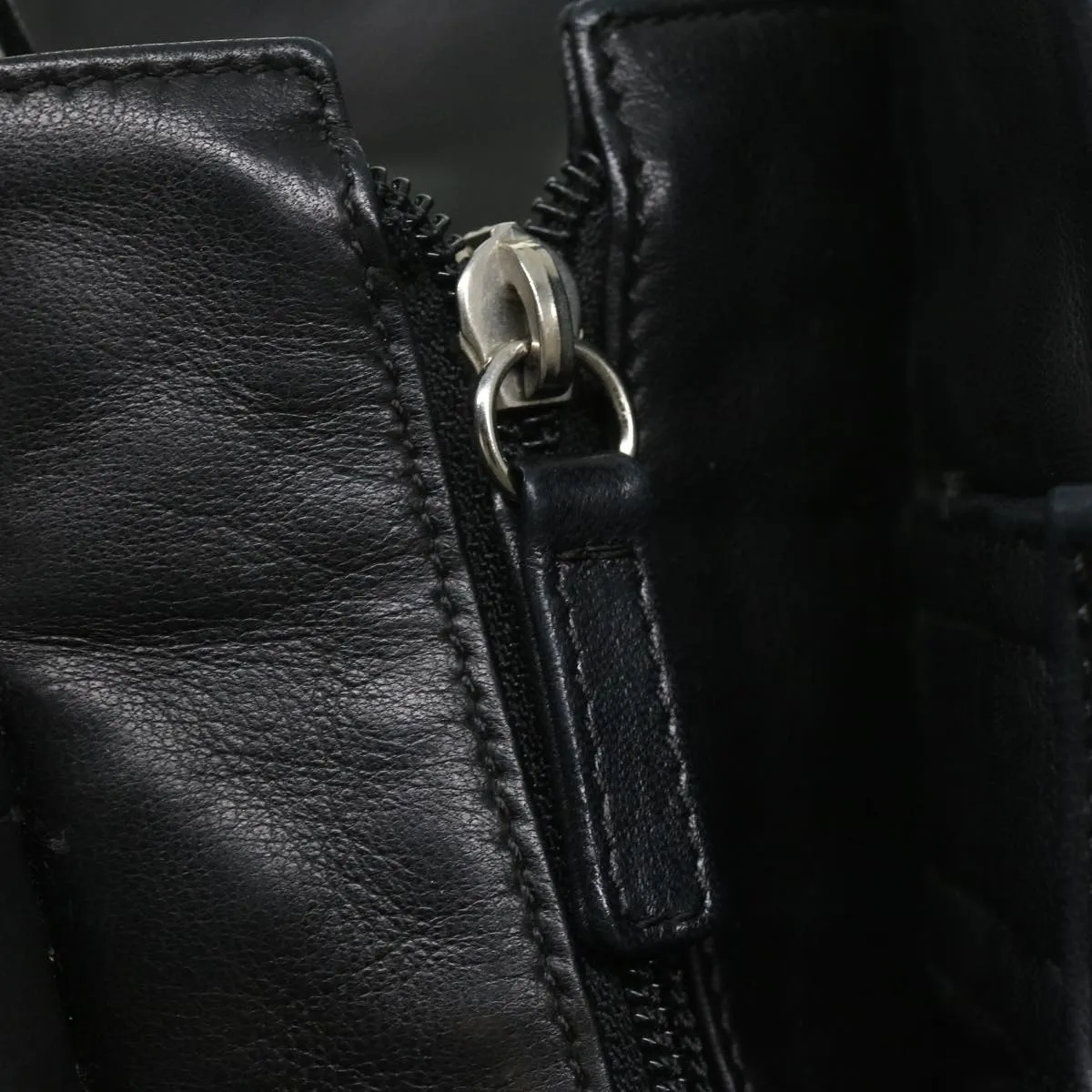 CHANEL COCO Mark Tote Bag Lamb Skin Black CC Auth bs1448A