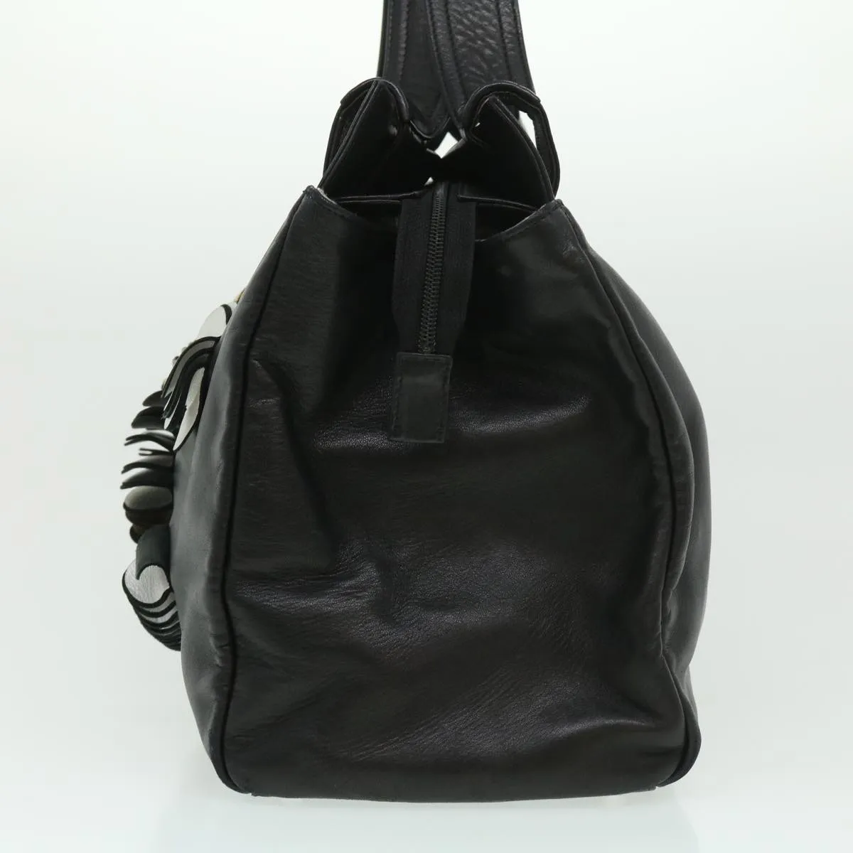 CHANEL COCO Mark Tote Bag Lamb Skin Black CC Auth bs1448A