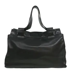 CHANEL COCO Mark Tote Bag Lamb Skin Black CC Auth bs1448A
