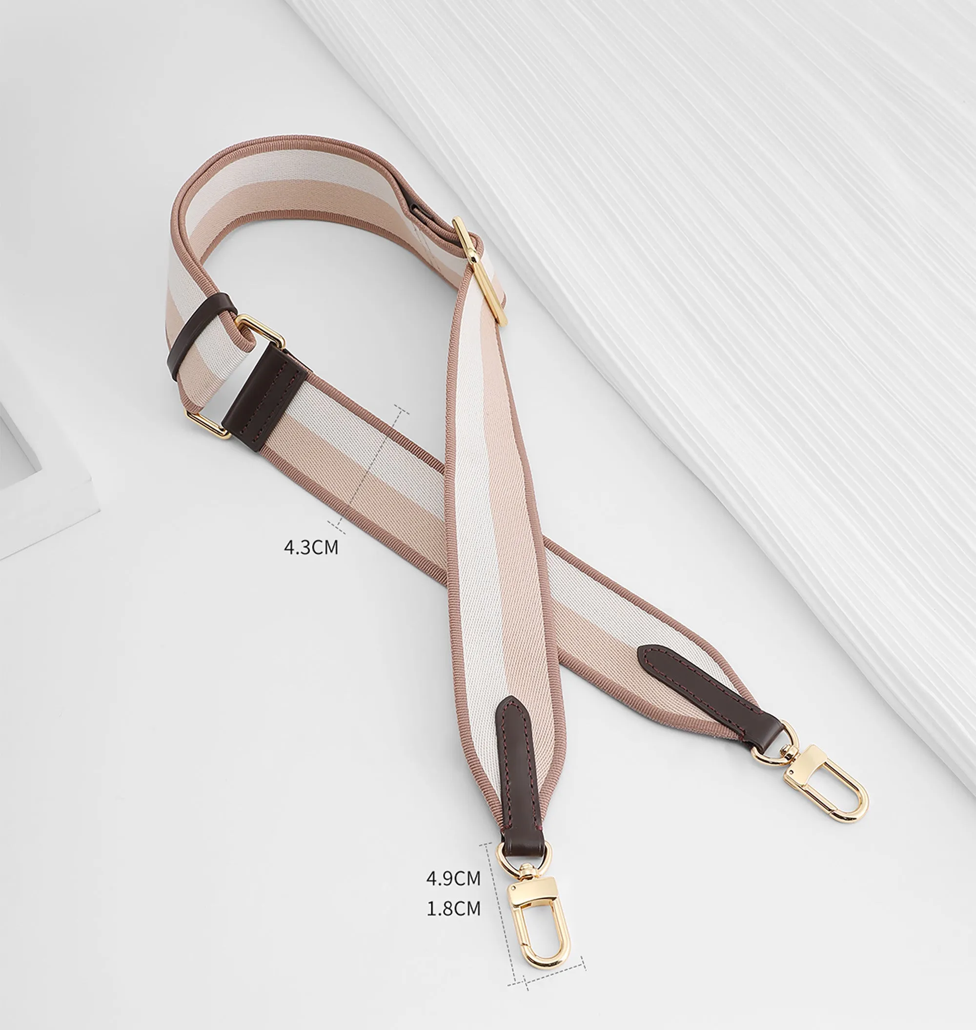 Color-block Canvas Shoulder Strap, Adjustable Length Bag Replacement Strap, 4.3cm Wide Shoulder Strap,fit in the speedy bag
