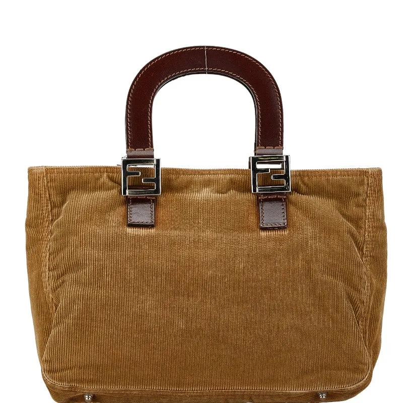 Fendi Corduroy Leather Tote Handbag 26693