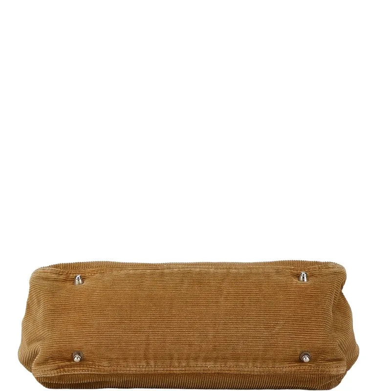 Fendi Corduroy Leather Tote Handbag 26693