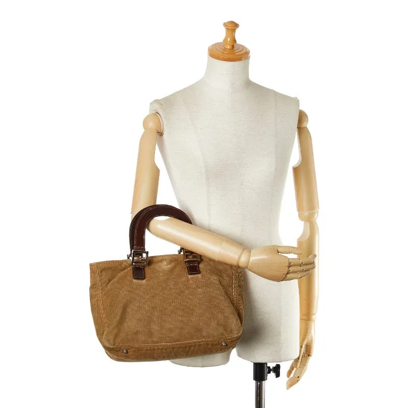 Fendi Corduroy Leather Tote Handbag 26693