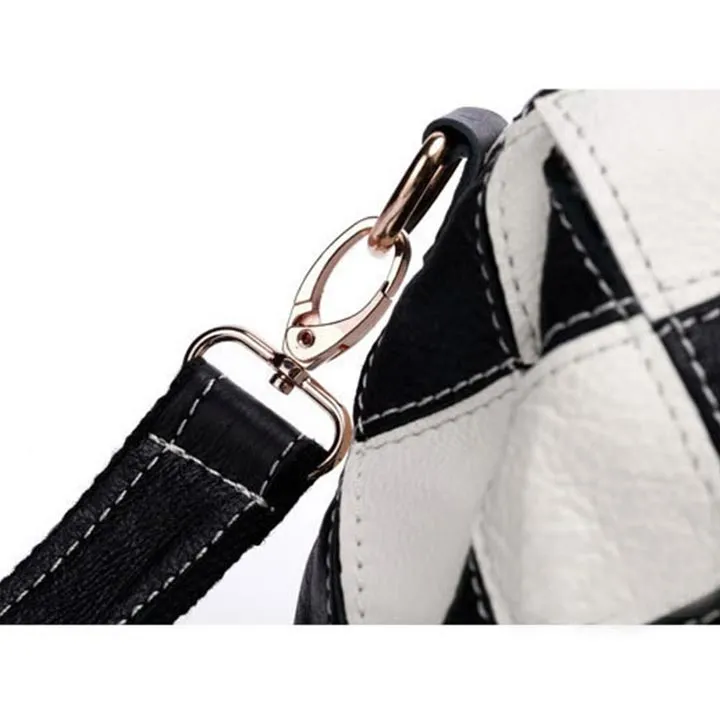 Genuine Leather Multicolor Flower Handbag