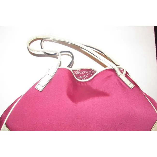 Gucci Bag And Boulevard Tote With Logo On Front Bubblegum Pink Canvas Leather Tote