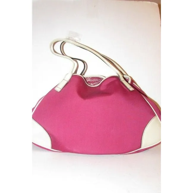 Gucci Bag And Boulevard Tote With Logo On Front Bubblegum Pink Canvas Leather Tote