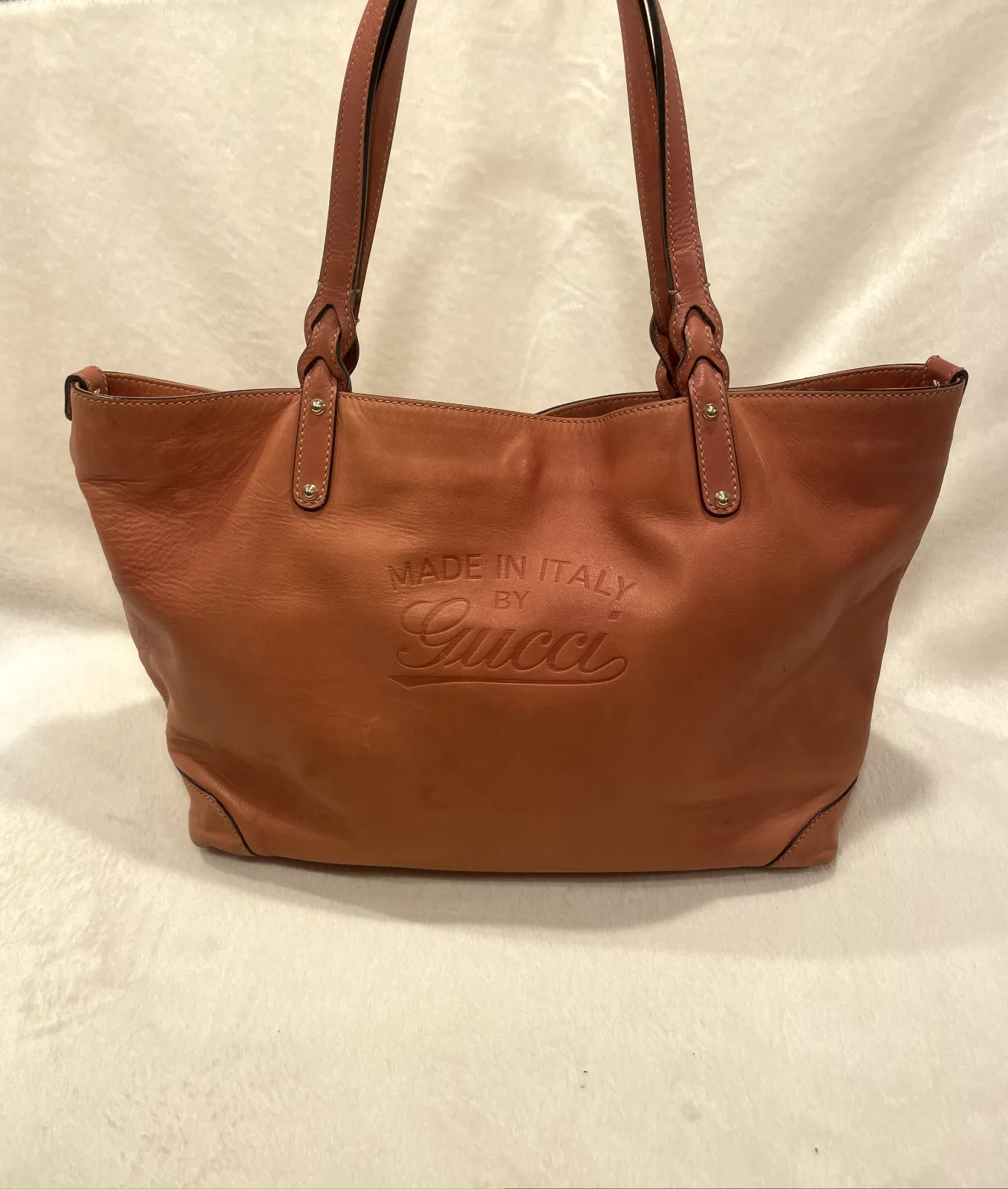 Gucci Brown Craft Leather Tote w Detachable Python Wallet