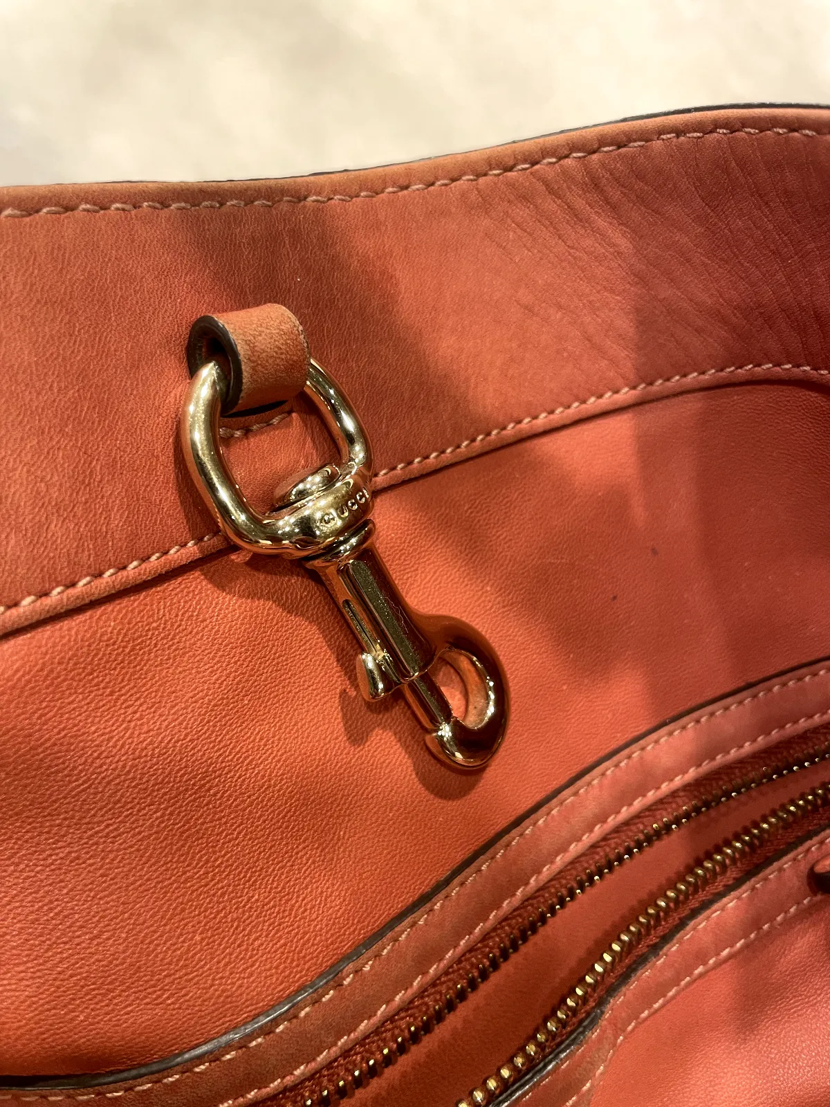 Gucci Brown Craft Leather Tote w Detachable Python Wallet