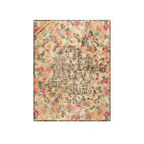 Johnny Was Laville Travel Blanket Cozy Reversible Floral Home Lounge Beige Black NEW