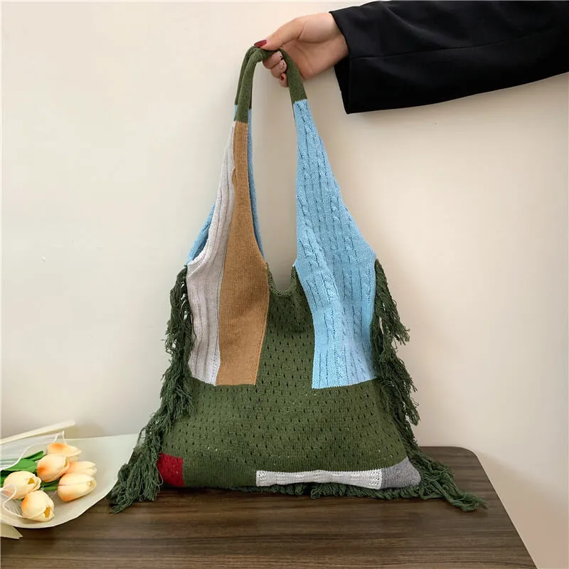 Large Capacity Aesthetic Crochet Shoulder Hand Bag-Showtown