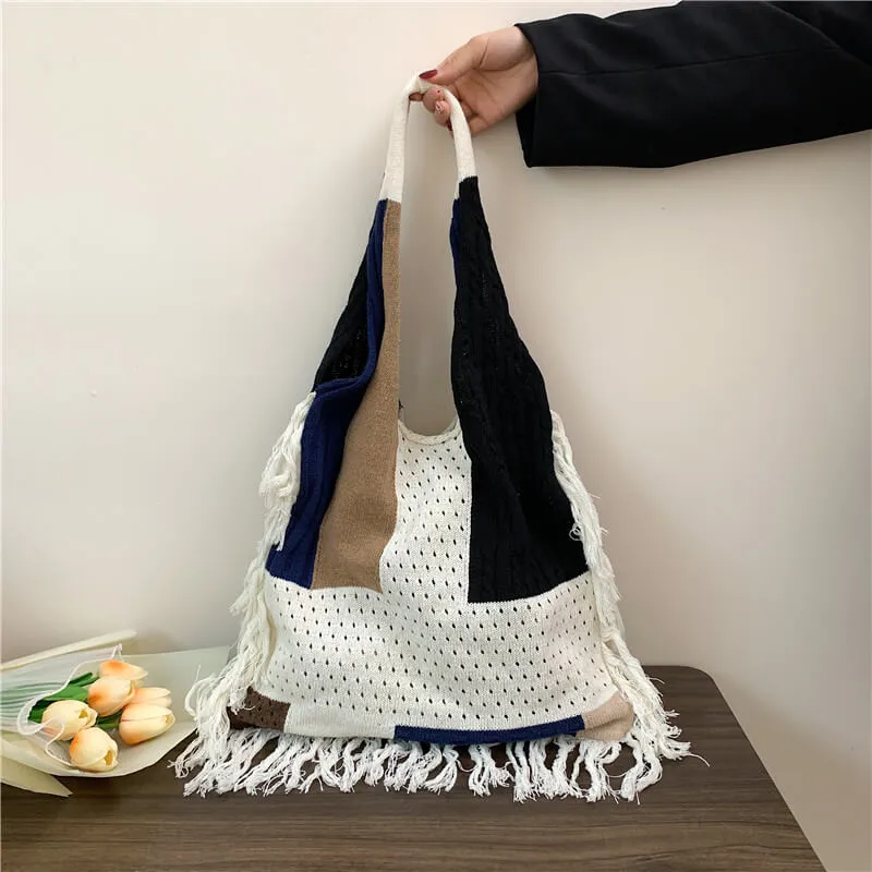Large Capacity Aesthetic Crochet Shoulder Hand Bag-Showtown