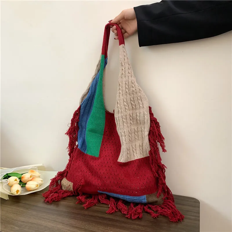 Large Capacity Aesthetic Crochet Shoulder Hand Bag-Showtown