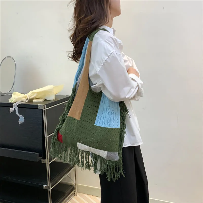 Large Capacity Aesthetic Crochet Shoulder Hand Bag-Showtown