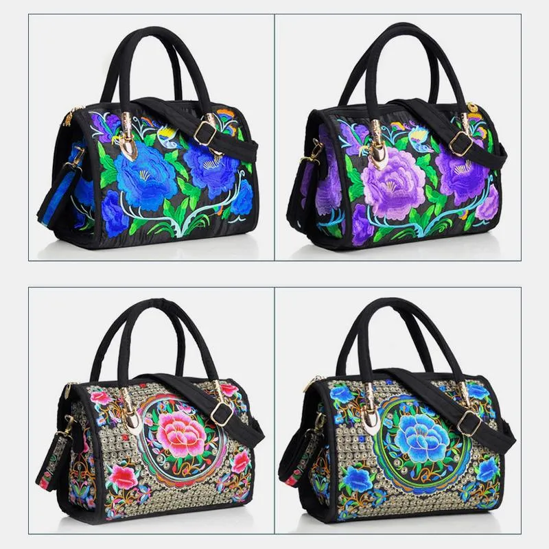 Large Capacity Multicolor Embroidered Ethnic Tote