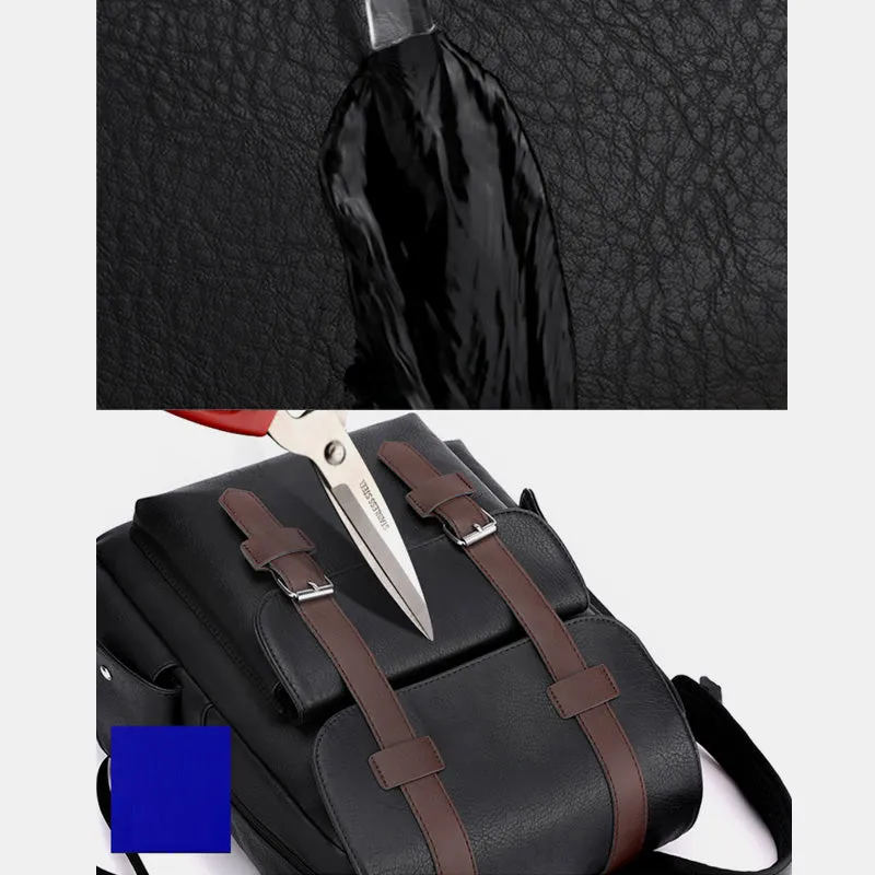 Leather Backpack for Men Women Laptop Bag Travel School Shoulder Rucksack