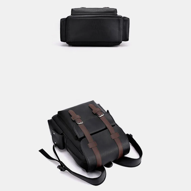 Leather Backpack for Men Women Laptop Bag Travel School Shoulder Rucksack