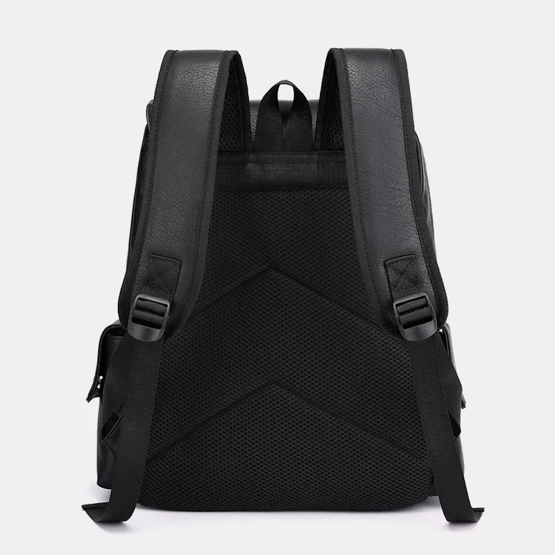 Leather Backpack for Men Women Laptop Bag Travel School Shoulder Rucksack