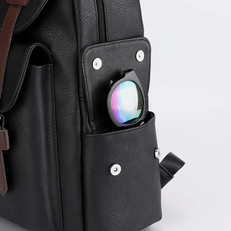 Leather Backpack for Men Women Laptop Bag Travel School Shoulder Rucksack