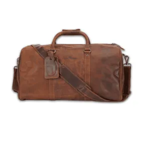 Leather Overnight Bag - Rugged Leather Duffel Bag- Sandal