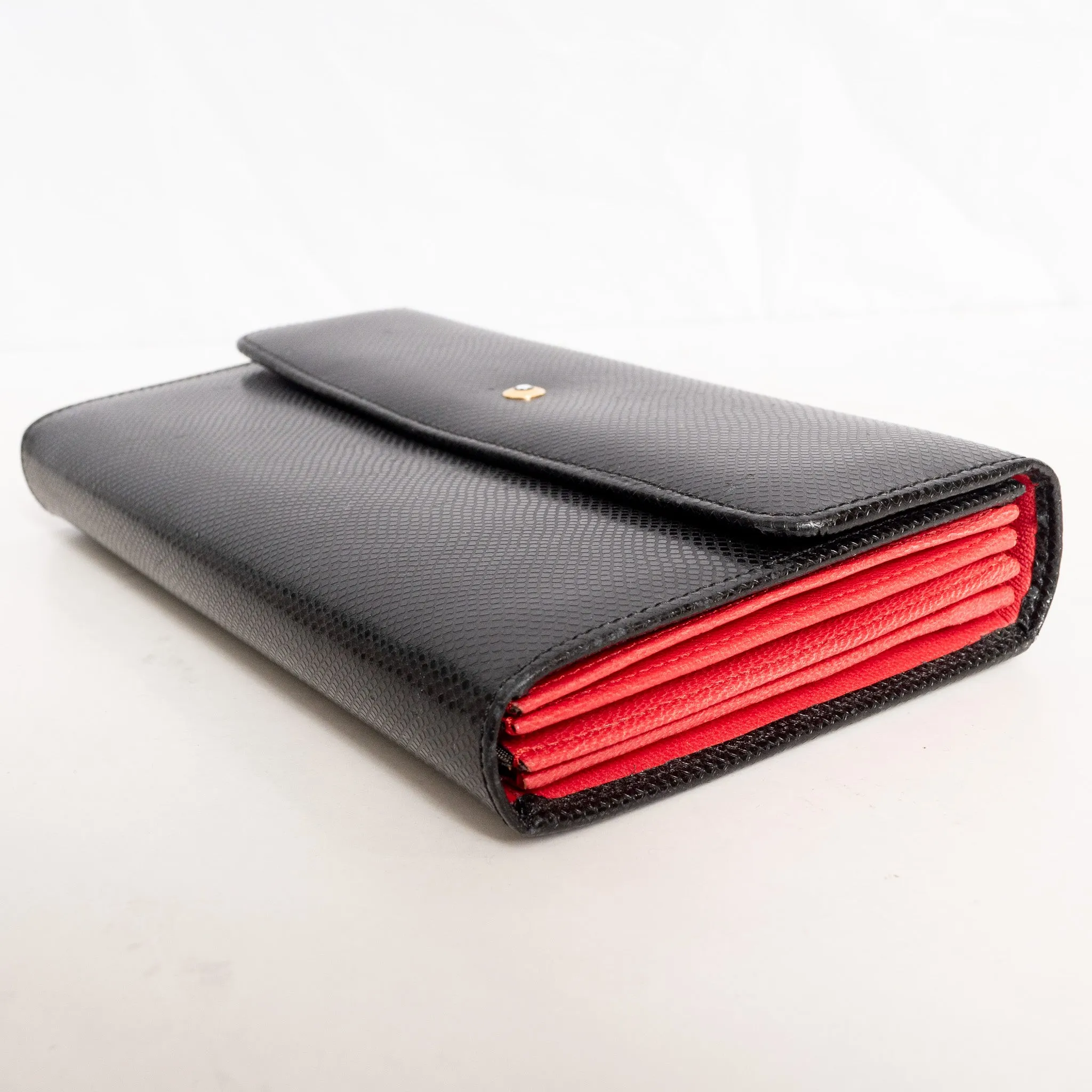 Montblanc Leather Goods La vie de Boheme Black & Red 6cc Wallet 7331 - Preowned