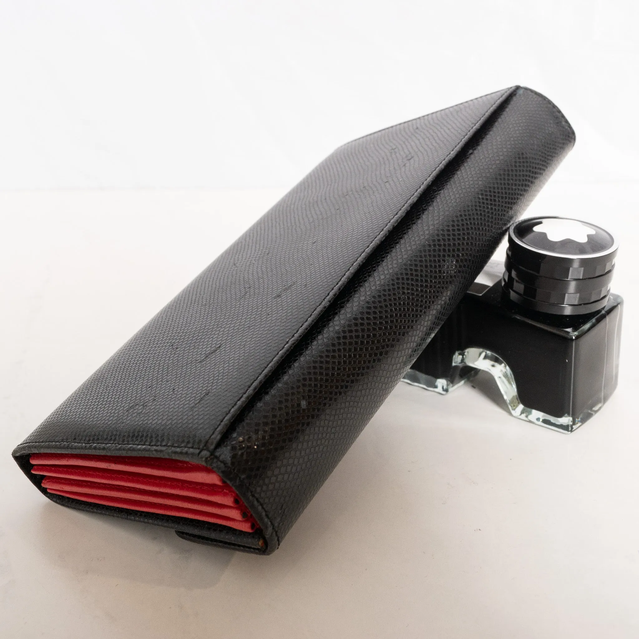Montblanc Leather Goods La vie de Boheme Black & Red 6cc Wallet 7331 - Preowned