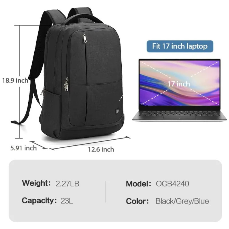 OIWAS Laptop Backpack 17 Inch