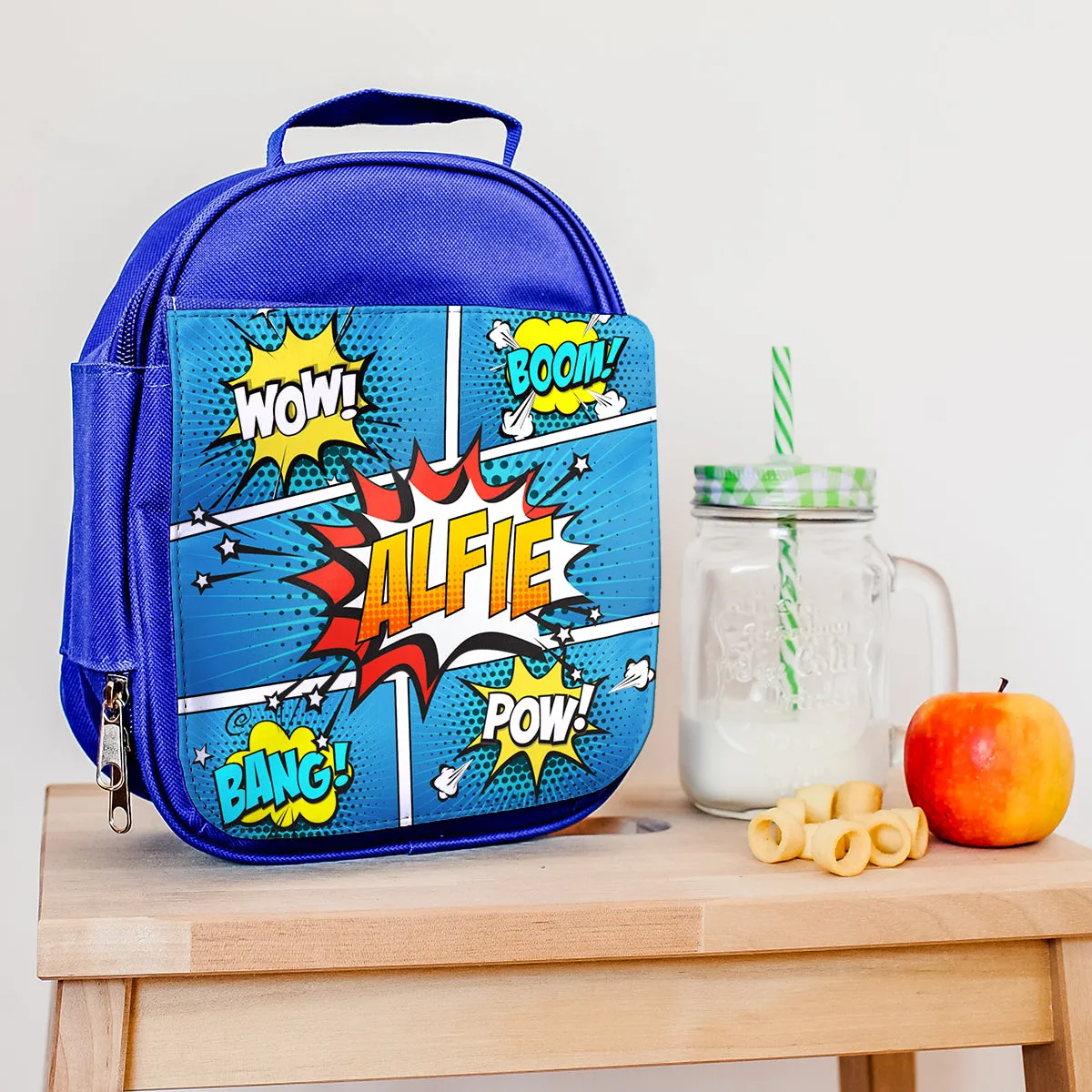 Personalised Blue 'Comic' Backpack