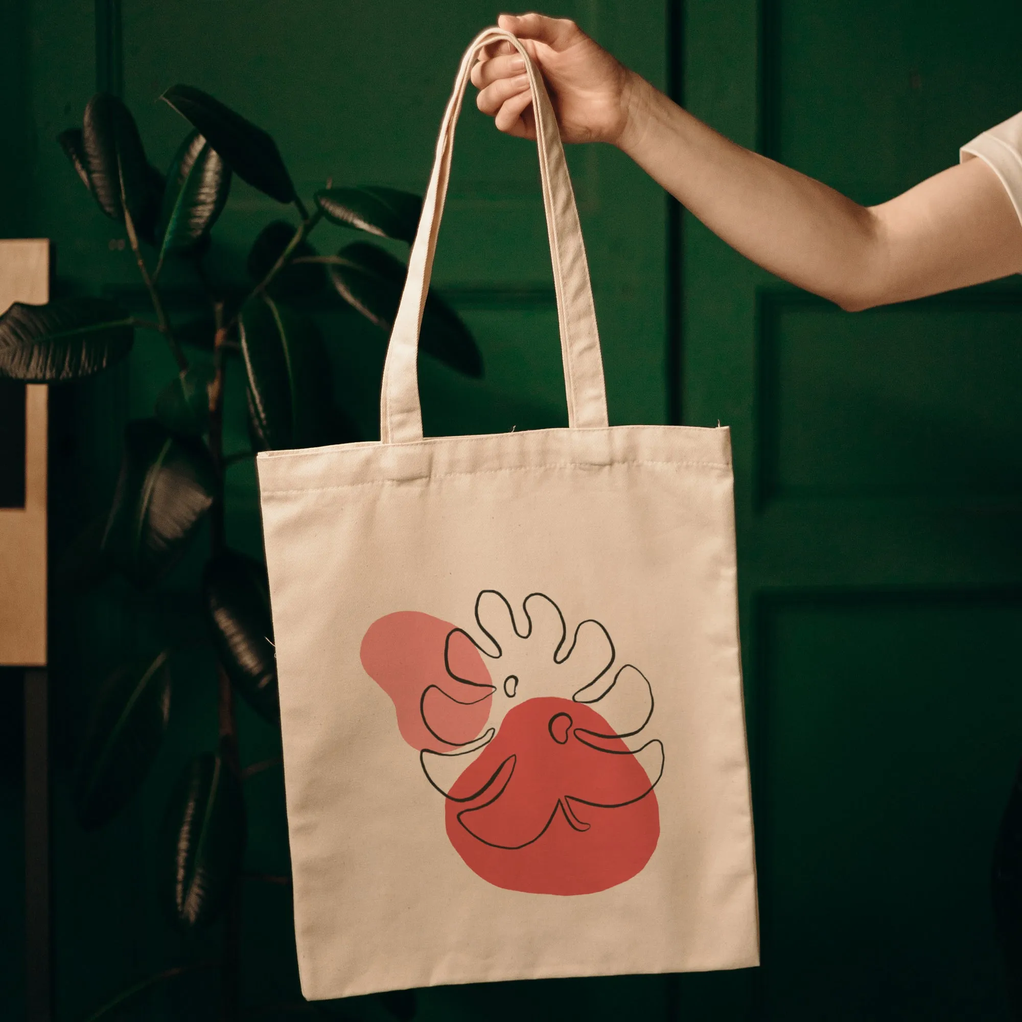 Pink spot plant Tote Bag
