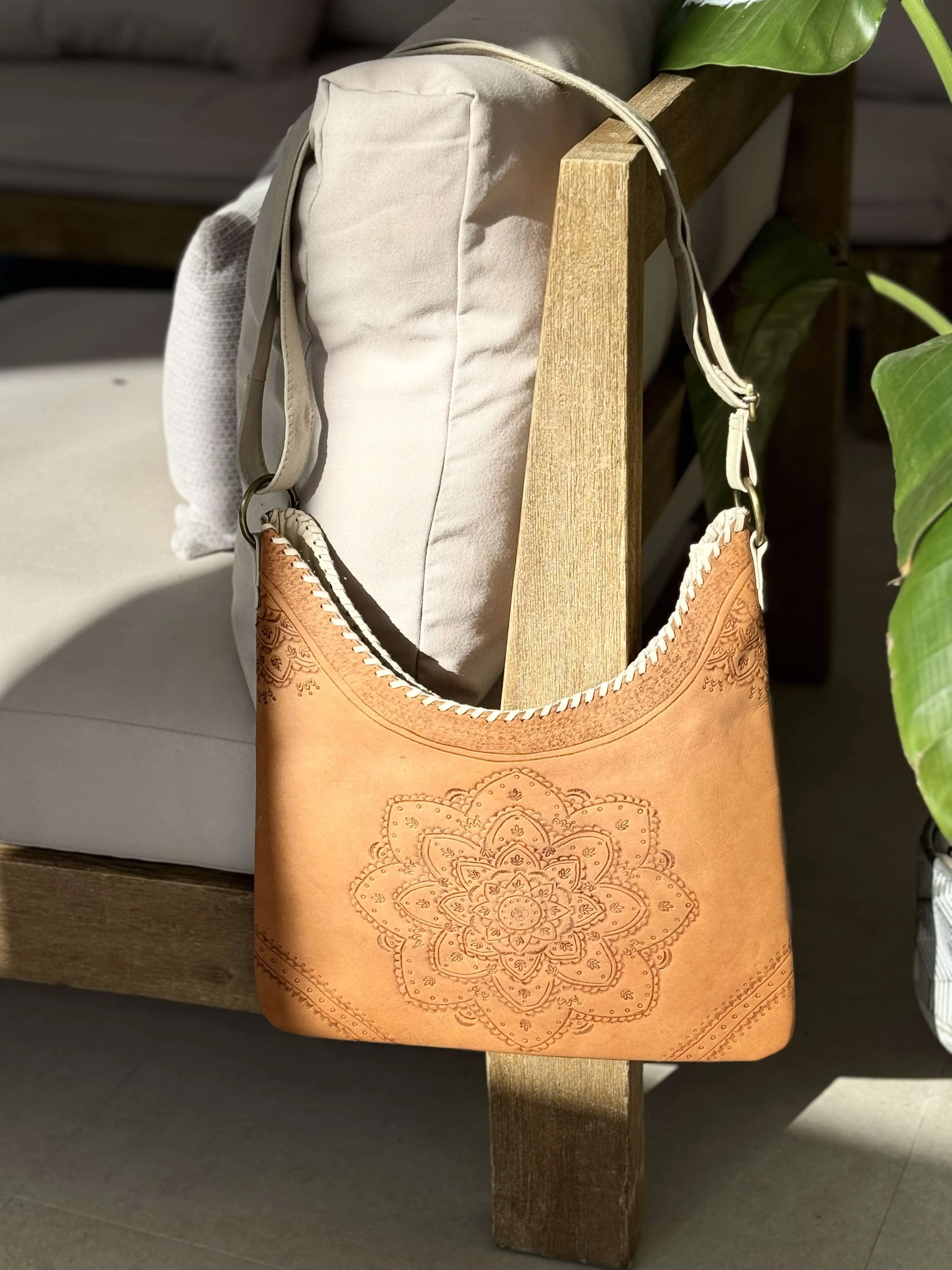 Sienna Mandala Leather Tote Bag
