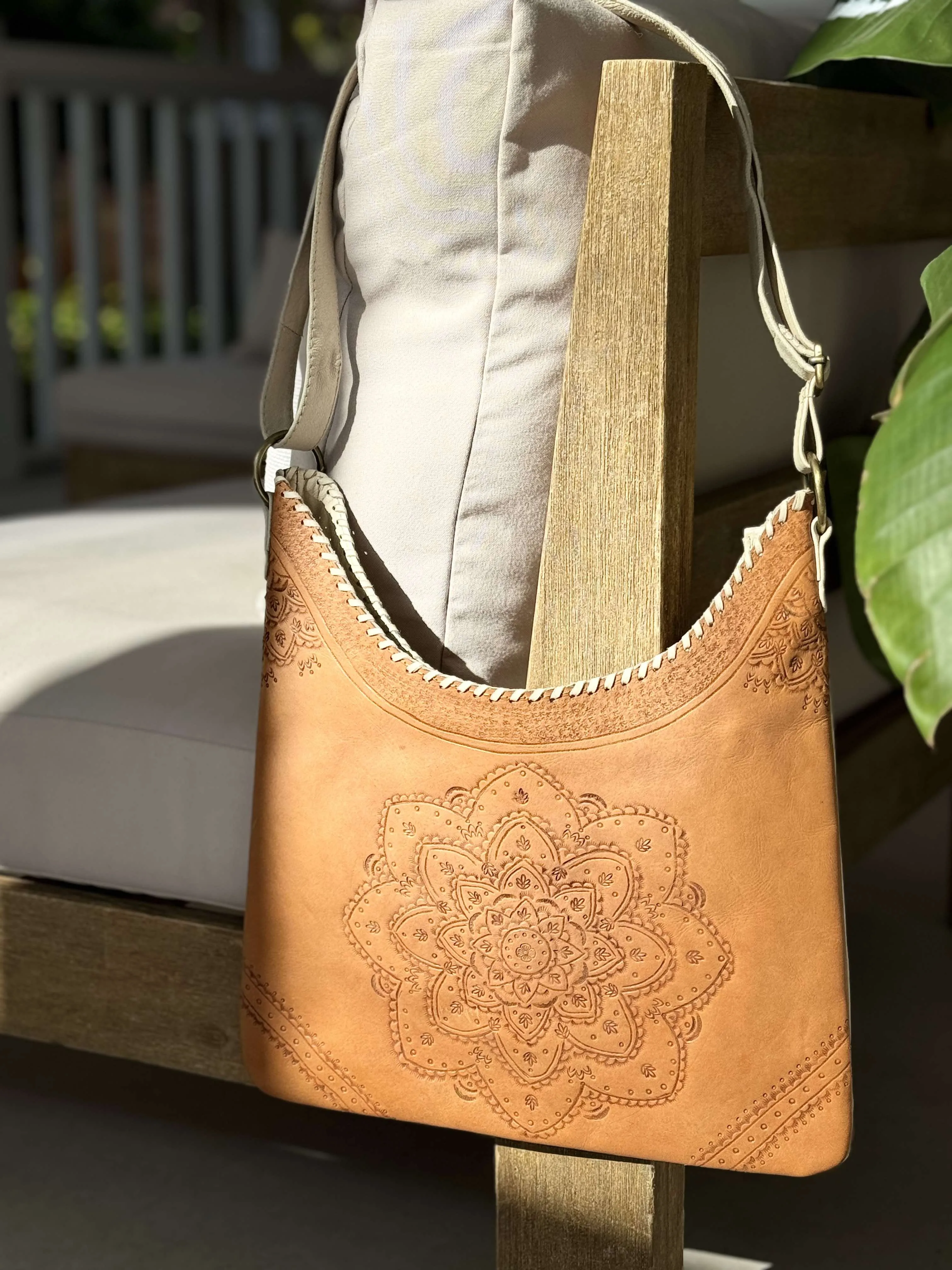 Sienna Mandala Leather Tote Bag