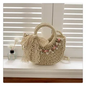 Straw Cross Body Raffia Beach Bag -Showtown