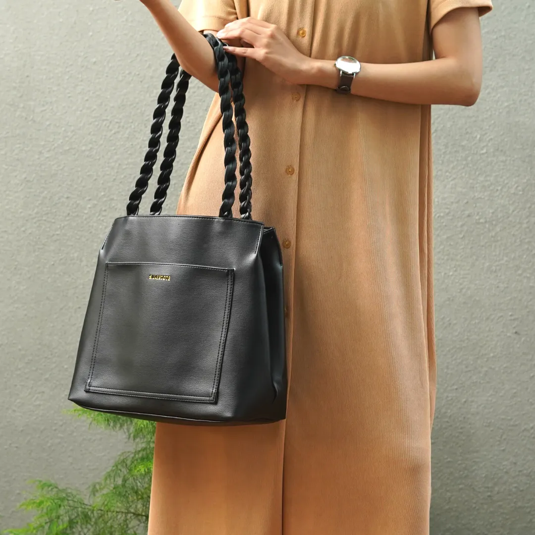 Tas Tote Wanita Silvertote Nathalie Black
