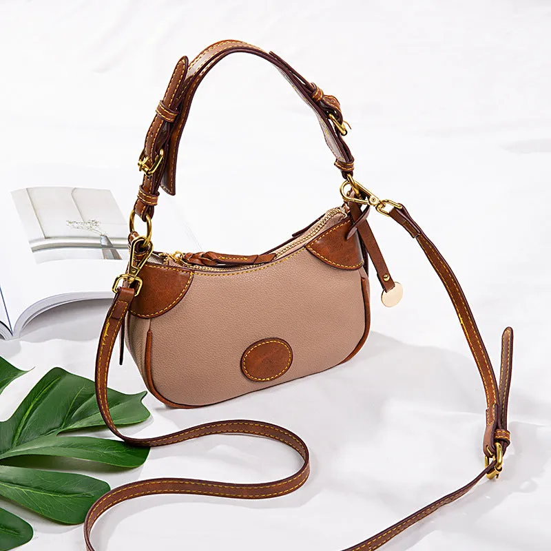 Vintage Underarm Bag Pebble Grain Leather Shoulder Bag For Women