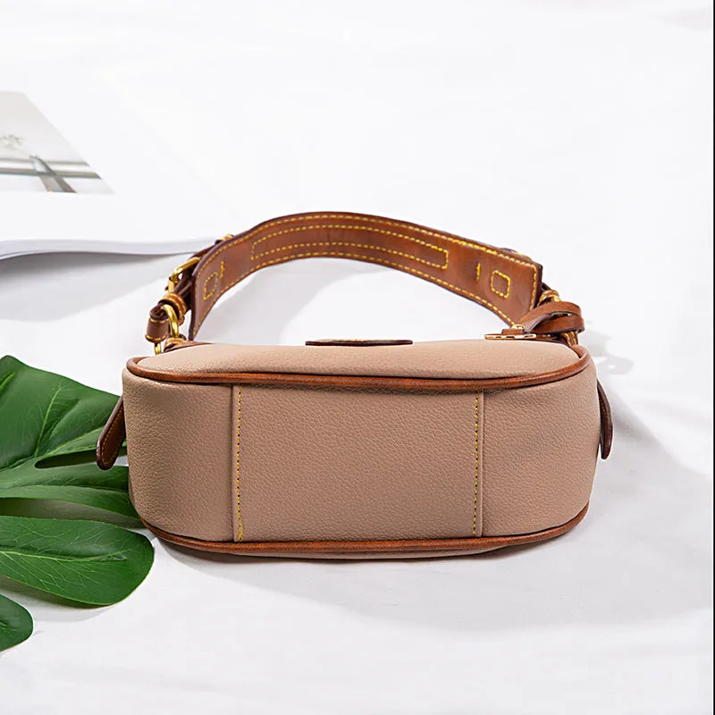 Vintage Underarm Bag Pebble Grain Leather Shoulder Bag For Women