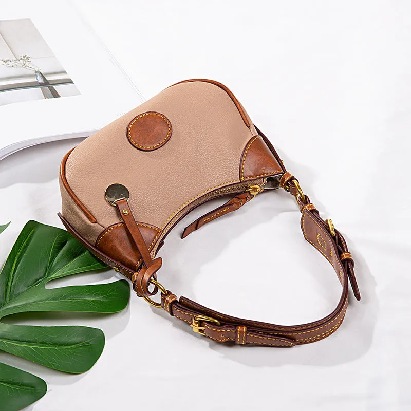 Vintage Underarm Bag Pebble Grain Leather Shoulder Bag For Women