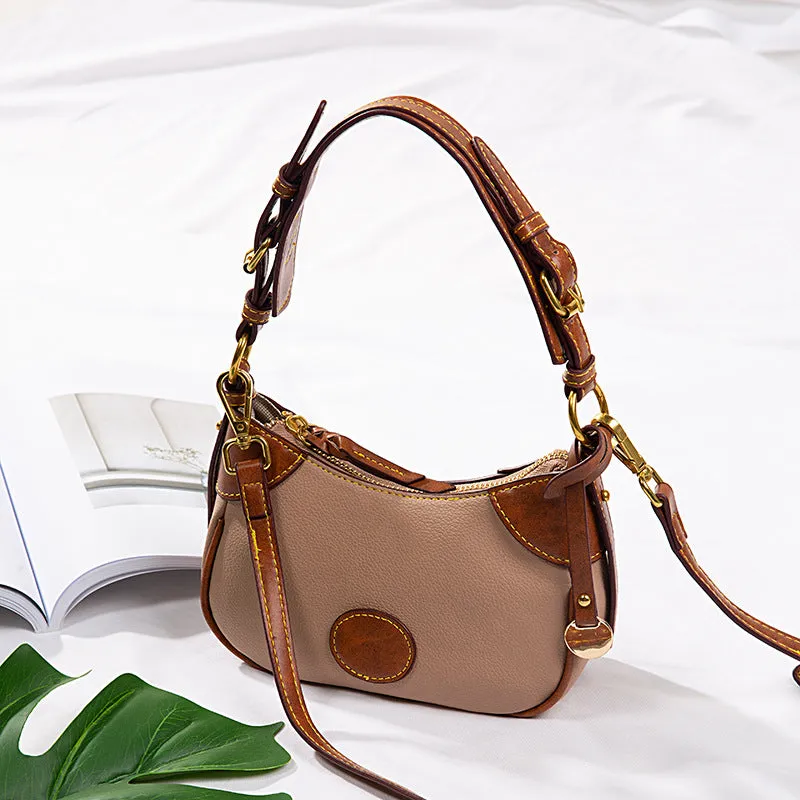 Vintage Underarm Bag Pebble Grain Leather Shoulder Bag For Women