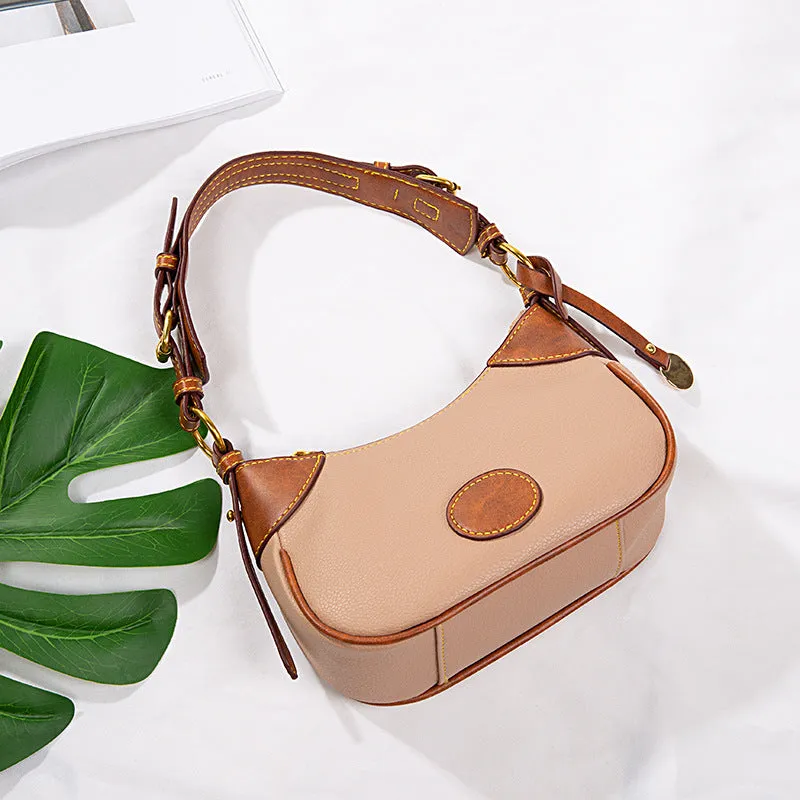 Vintage Underarm Bag Pebble Grain Leather Shoulder Bag For Women