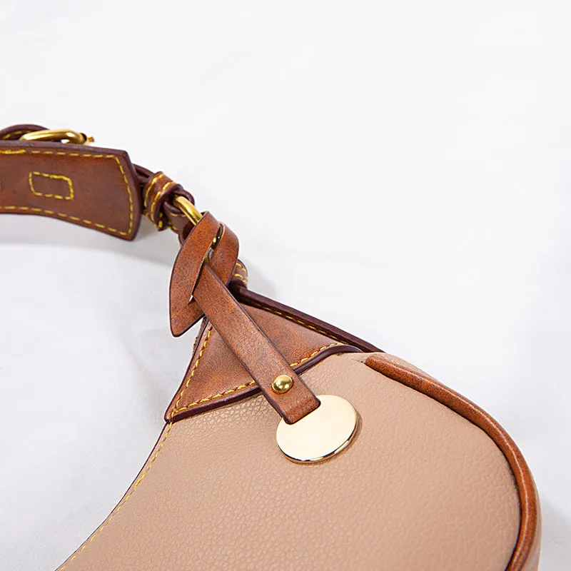 Vintage Underarm Bag Pebble Grain Leather Shoulder Bag For Women