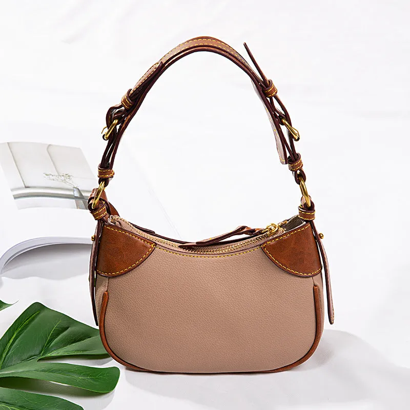 Vintage Underarm Bag Pebble Grain Leather Shoulder Bag For Women