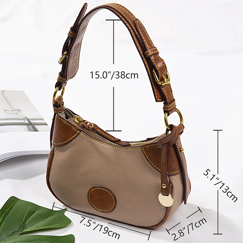 Vintage Underarm Bag Pebble Grain Leather Shoulder Bag For Women