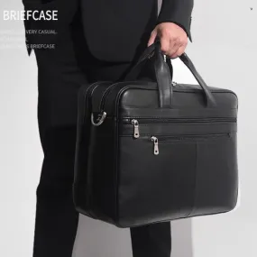 Waterproof Genuine Leather Business Handbag|Comfortable Texture|Carry-on Ready