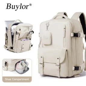 Women's 15.6" Laptop Versatile Waterproof Multiple Compartments | Travel Business School Carry-on Backpack